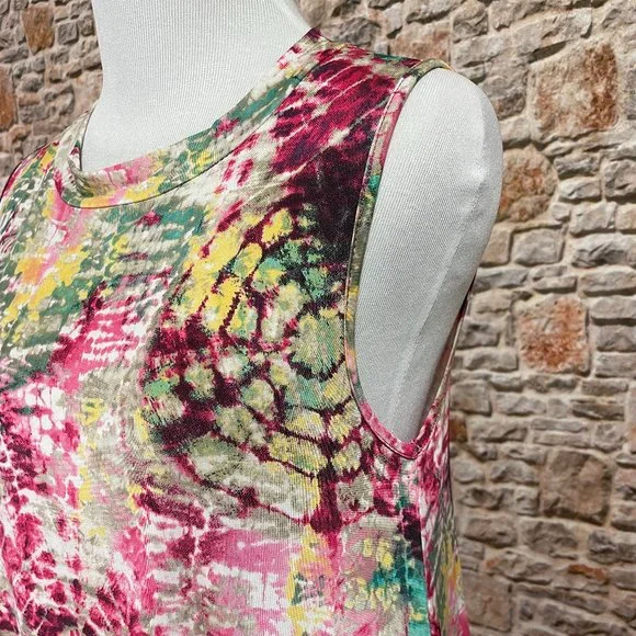 NWT Tie Dye Sleeveless Swing Dress - Picture 5 of 9
